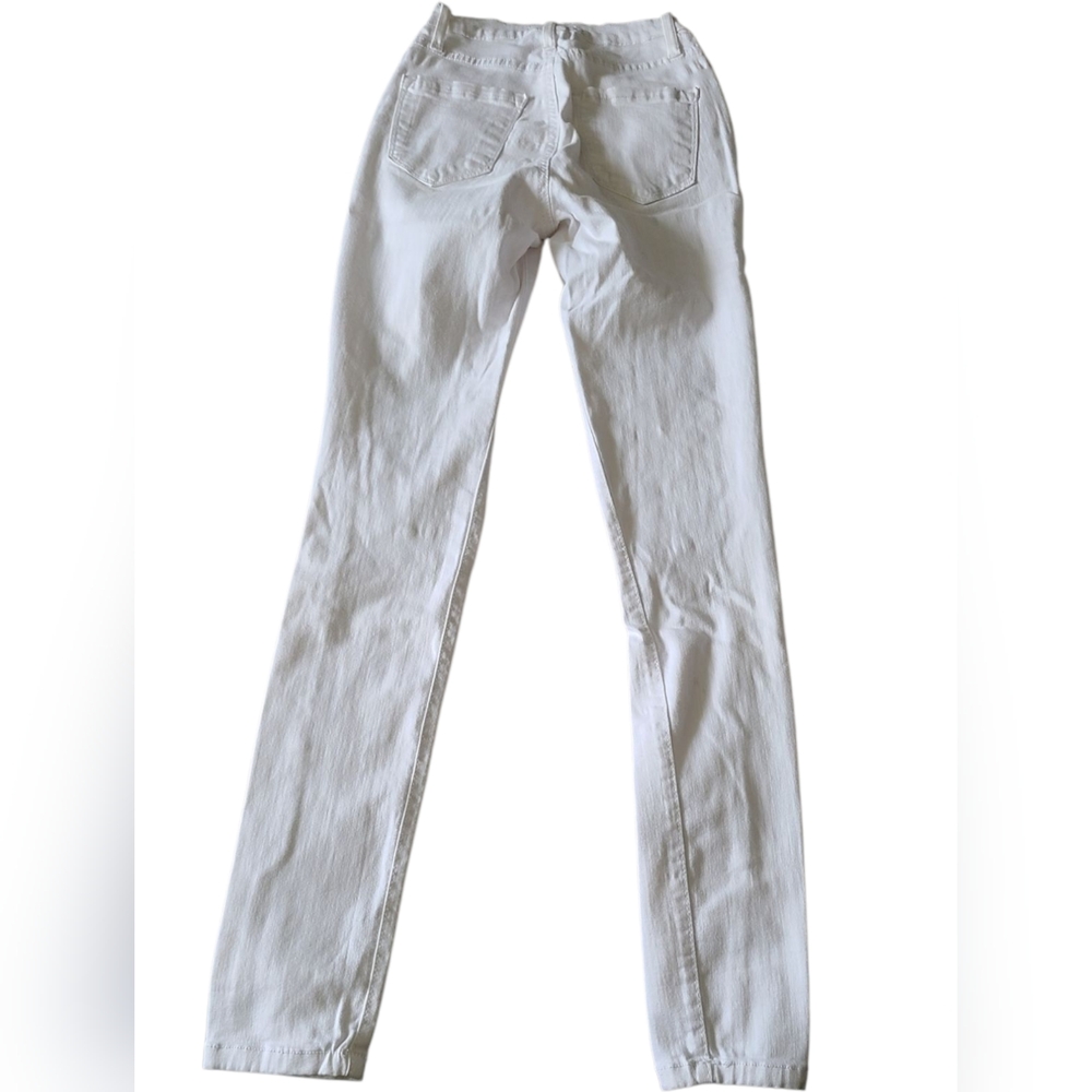 FASHION NOVA | DISTRESSED | WHITE JEANS |SIZE 1 (W24) - Picture 10 of 11